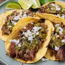 Smoked Carnitas Tacos with Charred Salsa Verde