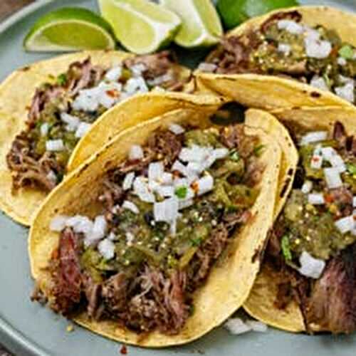 Smoked Carnitas Tacos with Charred Salsa Verde