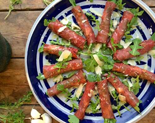 Cooking Lessons in SW France, Pineau Tasting, and a Simple Bresaola, Parmesan and Arugula Appetizer