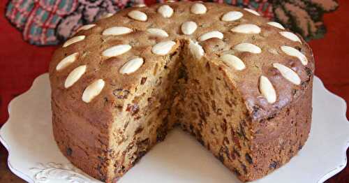 Dundee Cake (Scottish fruit cake studded with almonds)