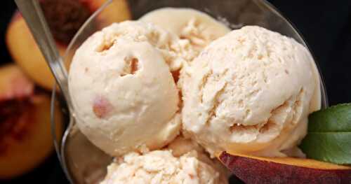 Easy peach ice cream, made in a blender!