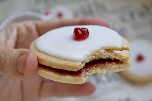 Empire Biscuits (Classic Scottish Iced Cookies with Raspberry Jam)