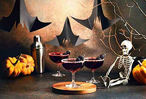Dark Halloween Evening Cocktail