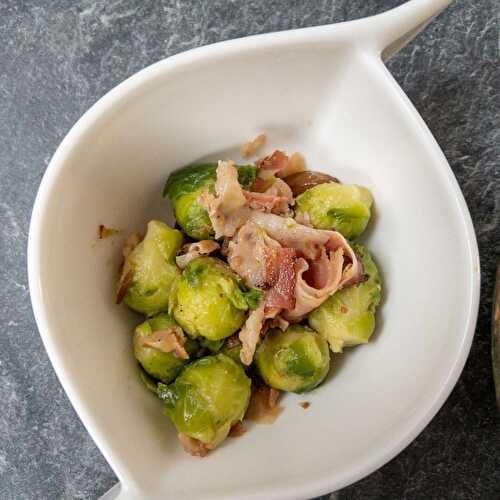 Brussels Sprouts with Chestnuts and Bacon {20 minutes}