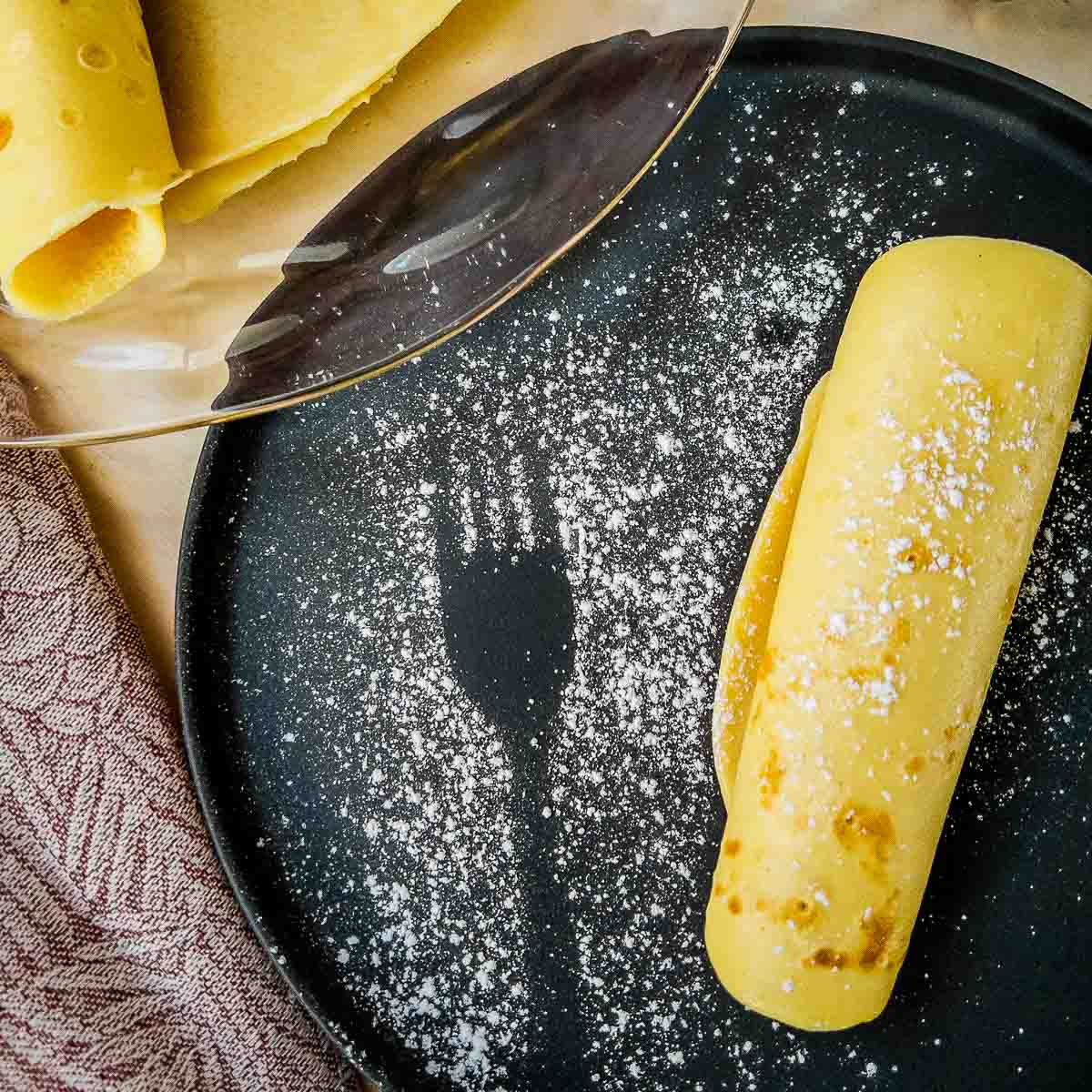 Thin Pancakes with Apricot Jam
