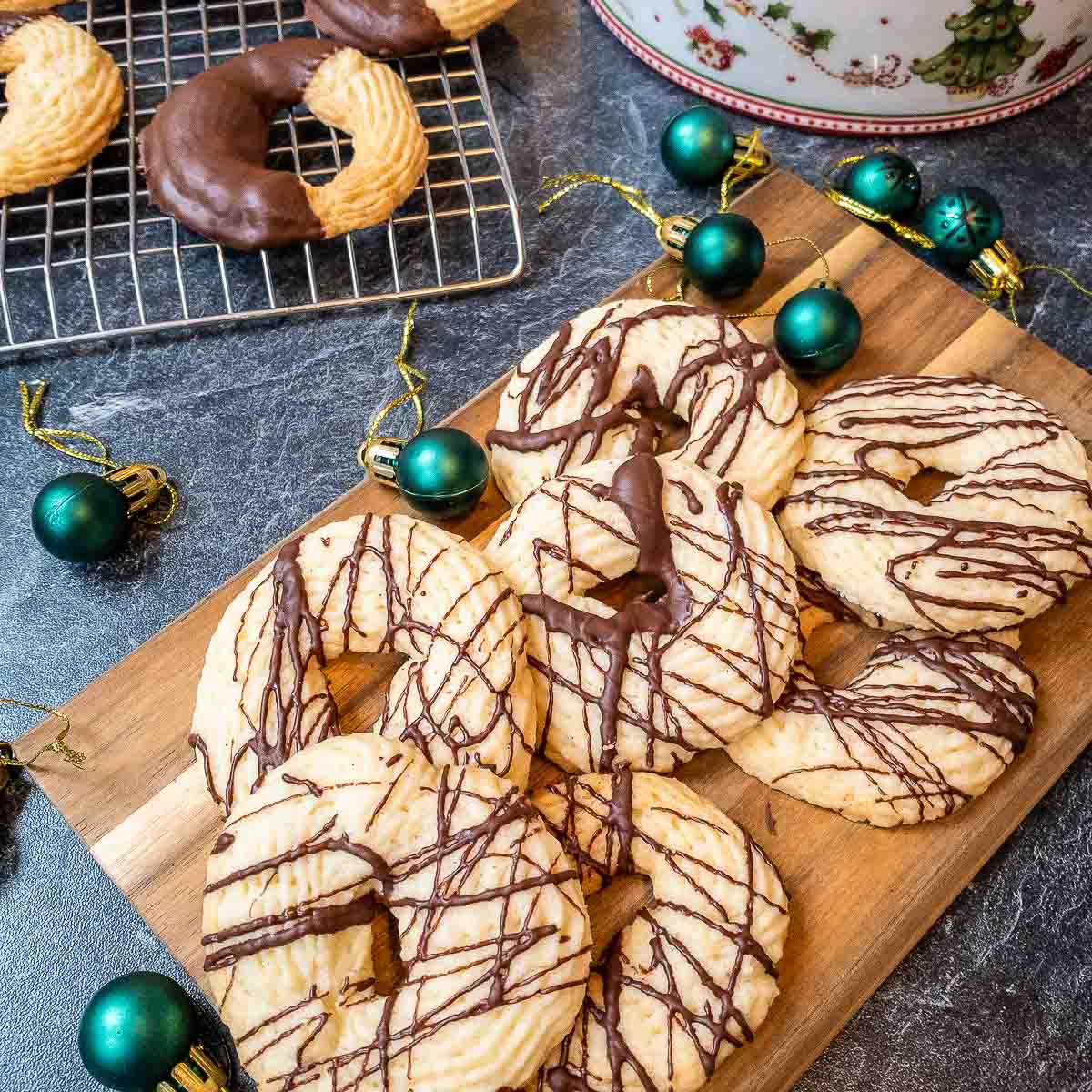 Chocolate Dipped Butter Cookies