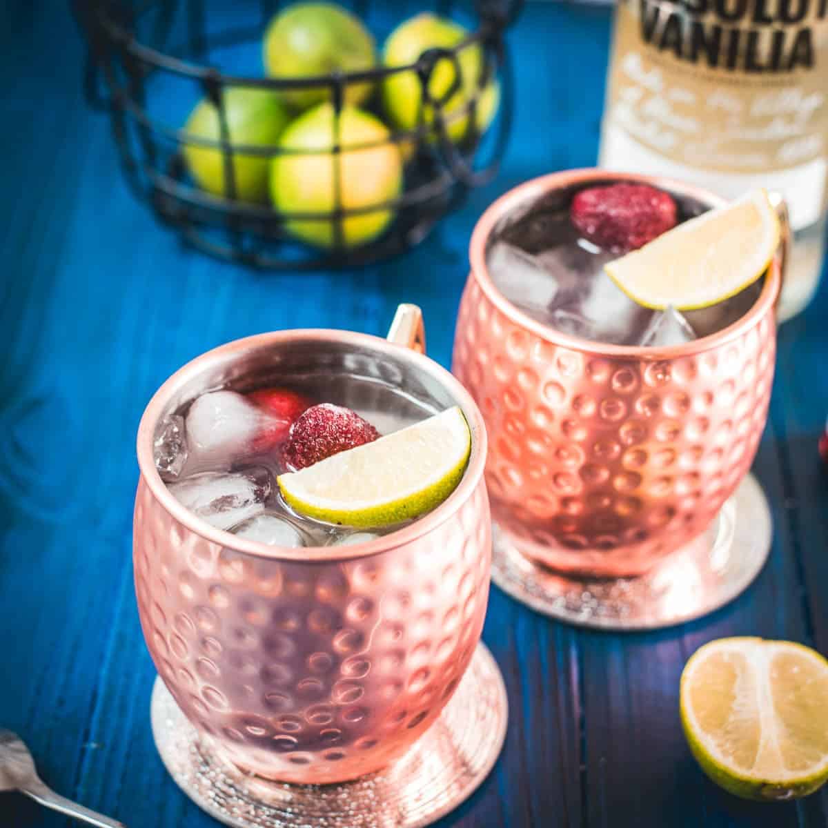 Strawberry Moscow Mule with Vanilla Vodka