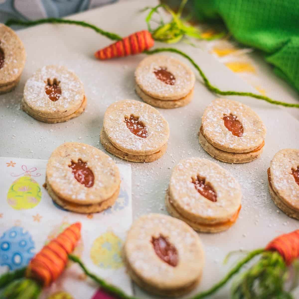 Cute Vegan Easter Cut Out Cookies with Apricot Jam