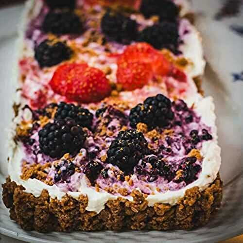 No-bake 4th of July Tart with Strawberries and Blackberries