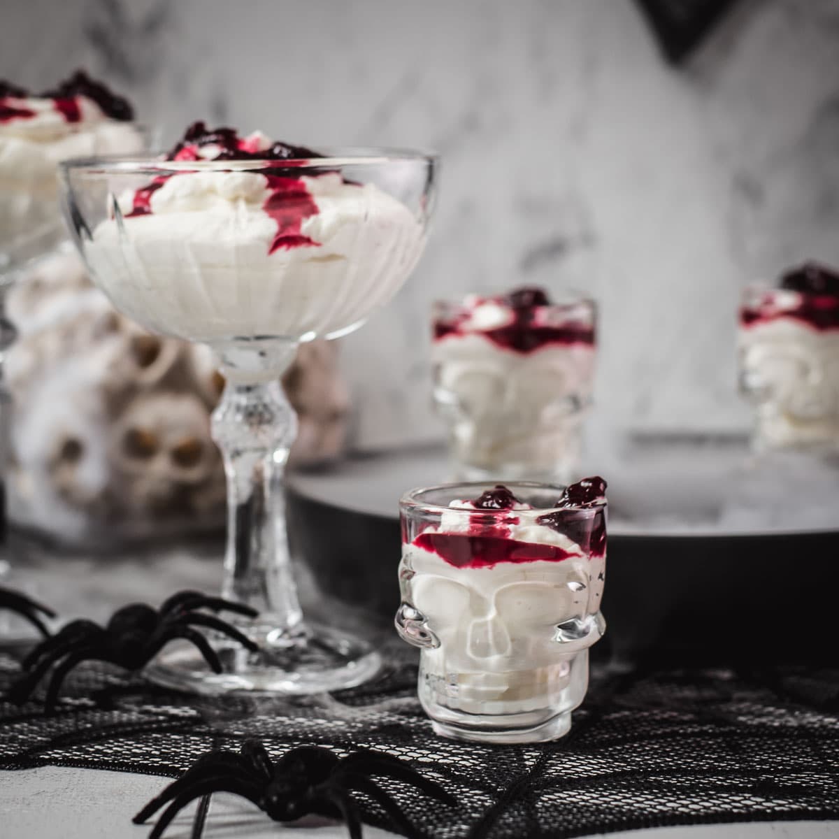 No-Bake Halloween Berry Mousse with Cream Cheese