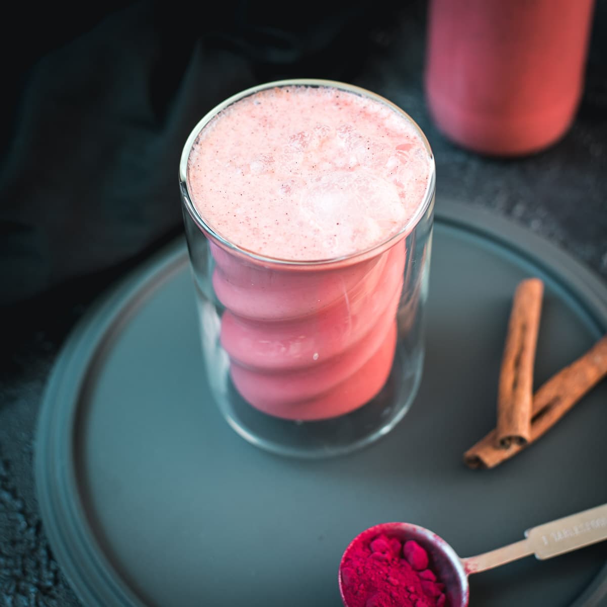 Homemade Pink Milk with Beetroot Powder