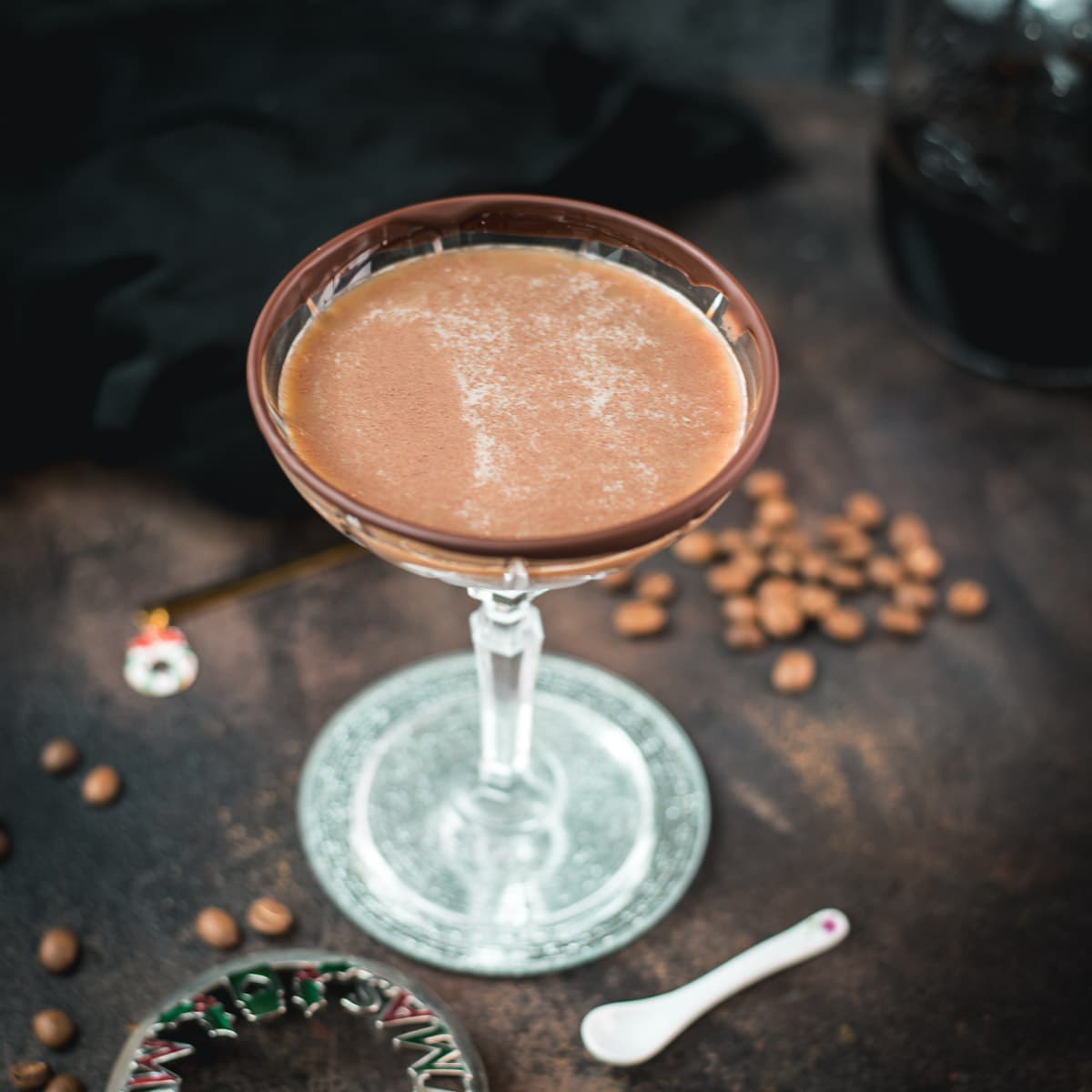 Indulgent Mocha Martini Recipe with Chocolate Rim
