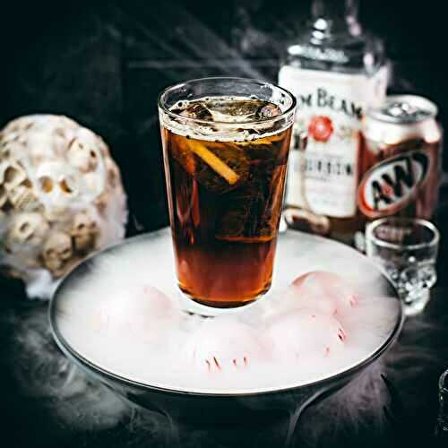 Halloween Bourbon and Root Beer Cocktail