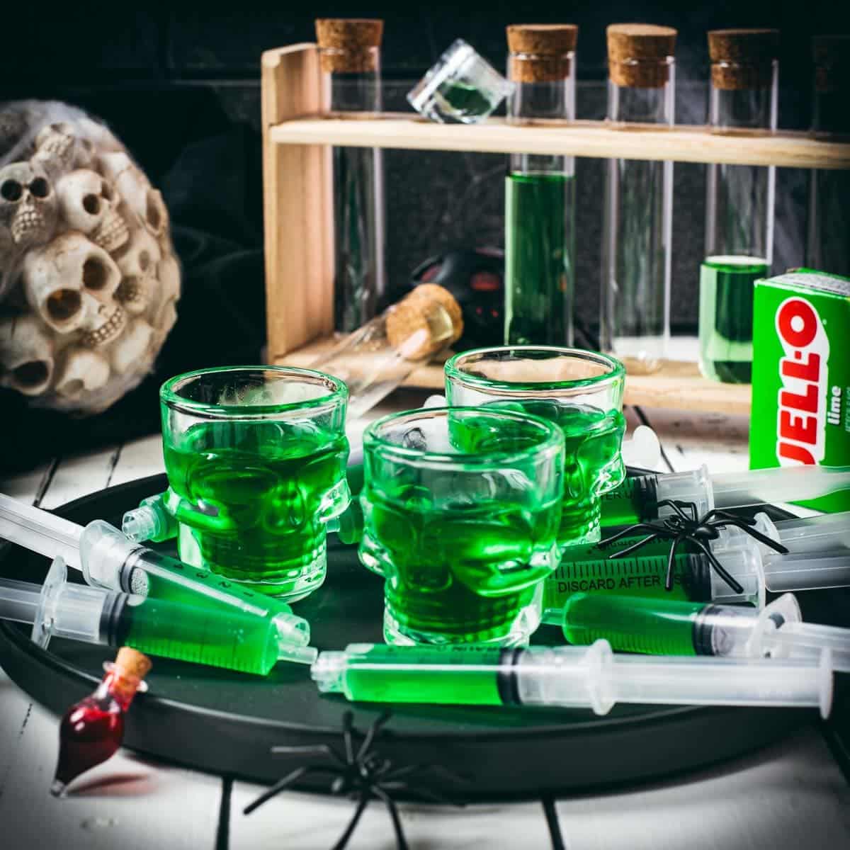 Toxic Halloween Jello Shot Syringes