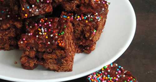 Crunchy No Bake Chocolate Cereal Squares