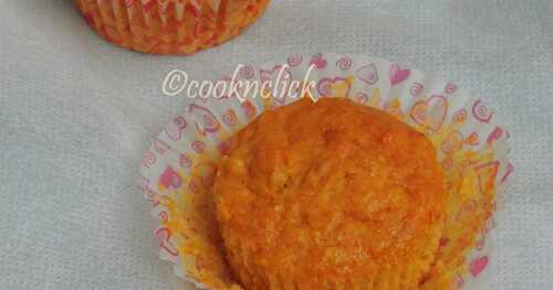 Eggless Butterless Carrot & Orange Muffins