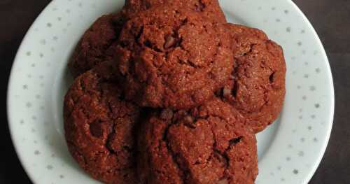 Eggless Double Chocolate Oats Cookies