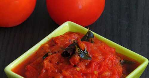 Instant Andhra Tomato Pickle/Instant Tomato Pachadi