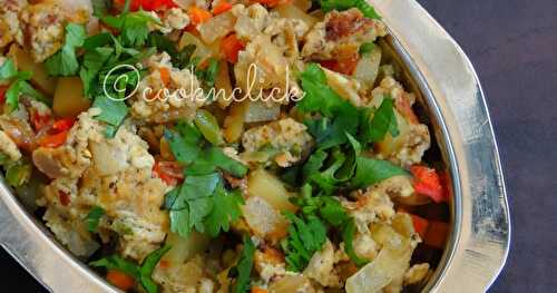 Mixed Vegetables Egg Bhurji/Kaaikari Muttai Masala Poriyal