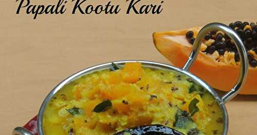Pappali Kootu Kari/Slightly Ripen Papaya Chanadal Kootu
