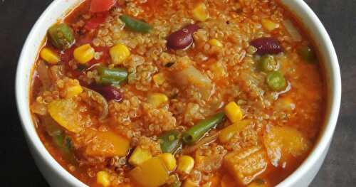 Vegan Mixed Vegetables & Kidney Beans Quinoa Soup