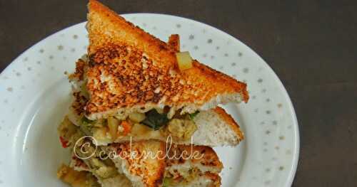 Vegetable Egg Bhurji Sandwich/Vegetable and Scrambled Egg Sandwich