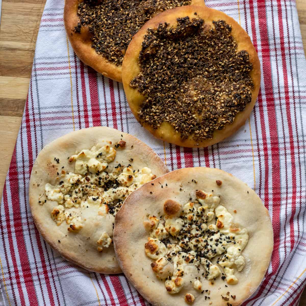 Manakish with Za'atar and Cheese