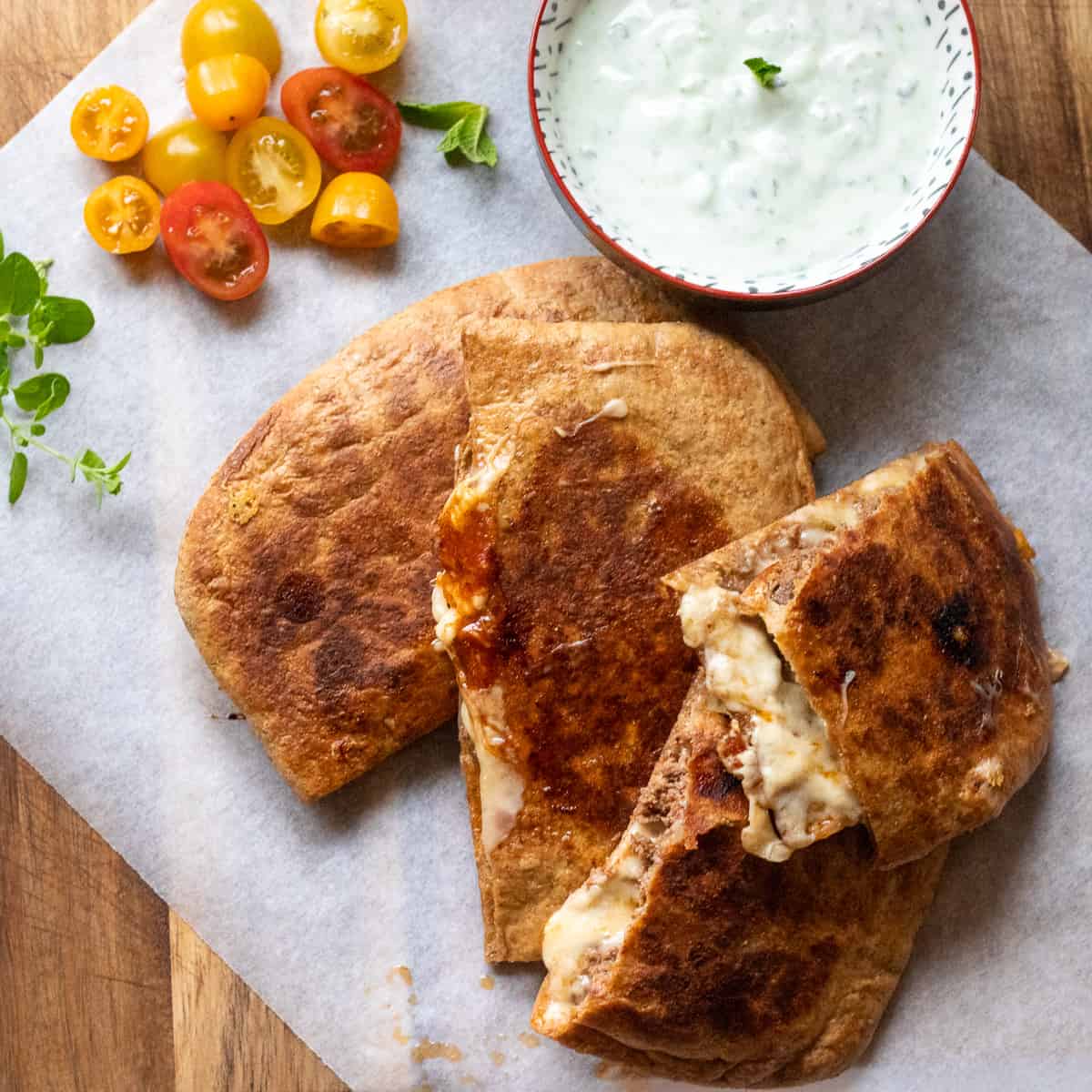 Arayes (Meat Stuffed Pita)