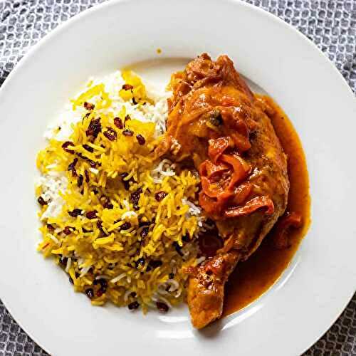Zereshk Polo Morgh (Persian Barberry Rice with Chicken)