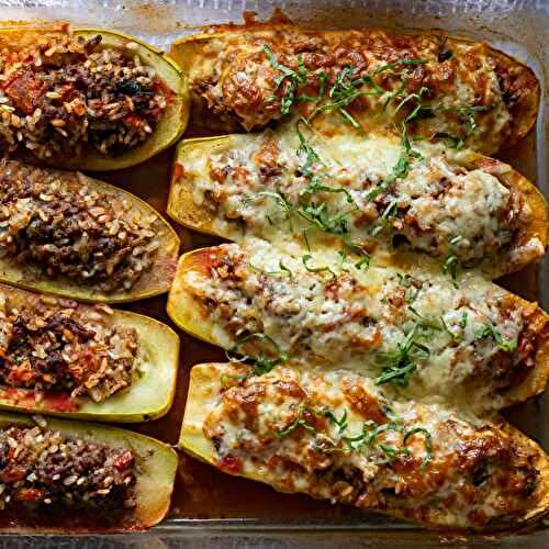 Zucchini Boats with Ground Beef