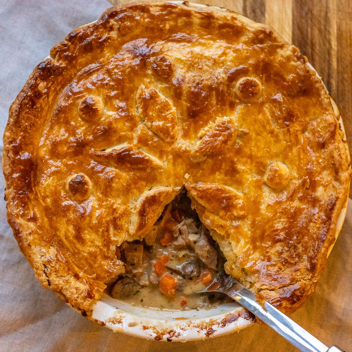 Leftover Turkey Pot Pie with Homemade Shortcrust