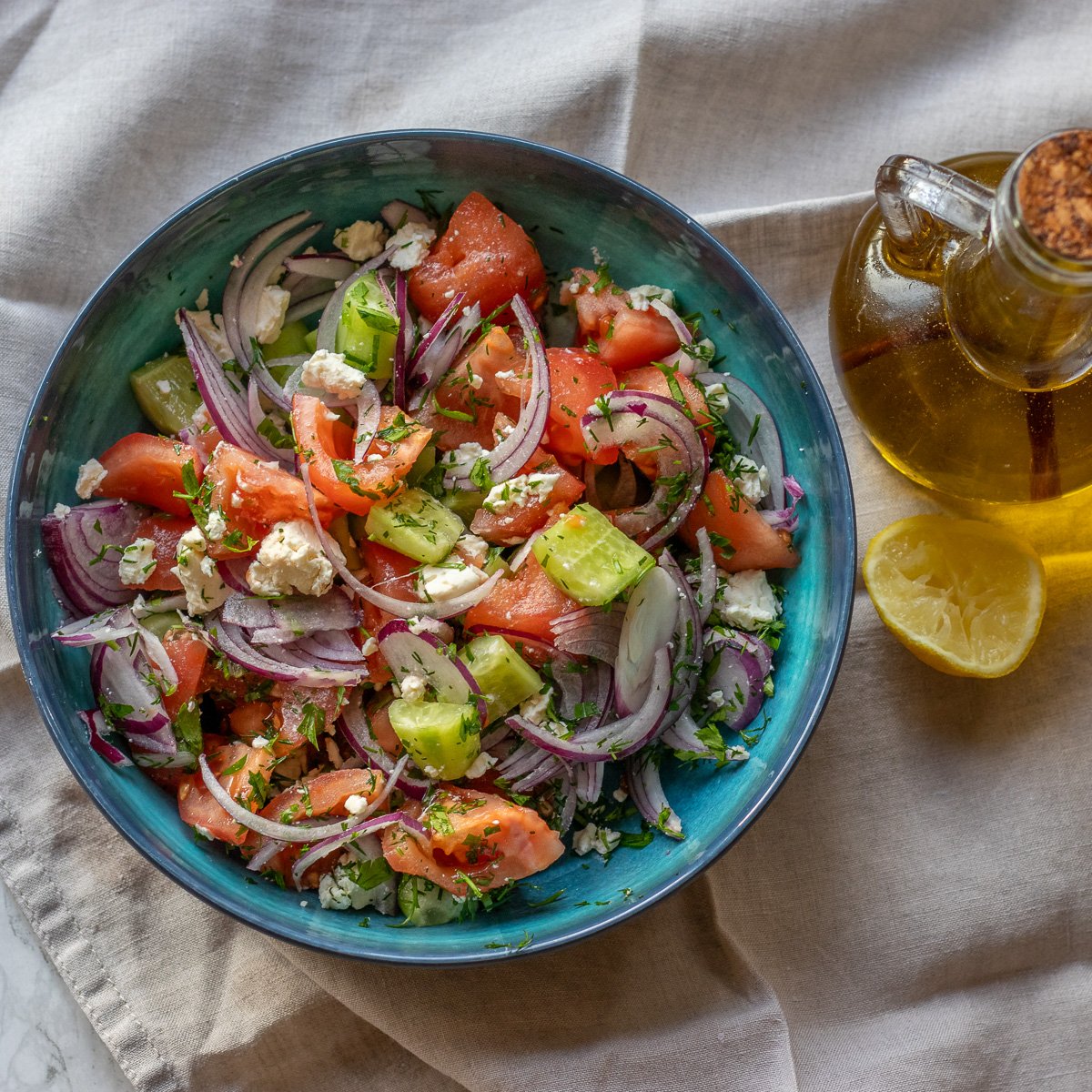 Cucumber Tomato Feta Cheese Salad