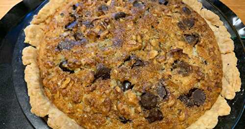 Buttermilk Pie with Chocolate Chips & Walnuts 