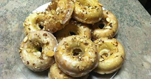Candied Almond Glazed Donuts -- baked, not fried