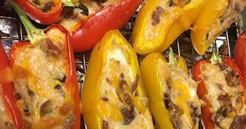 Cheesy Bacon Stuffed Mini Sweet Peppers Poppers 
