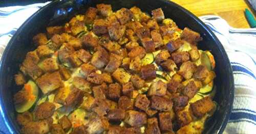 Chock full of veggies — Zucchini Casserole remake + Homemade seasoned croutons