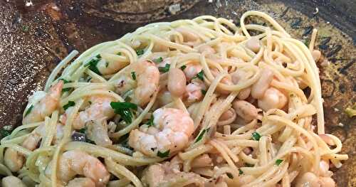 Linguine with Shrimp and Cannolini Beans