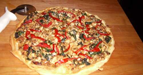 Make ours “thin & crispy” – Pizza Crust & a couple of our favorite toppings . . .