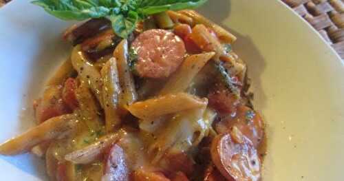 One-pot MEAL in 30 min. or less — Sausage-Pasta Pot   