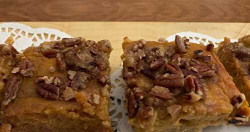 Pumpkin-Pecan Bars    Yields an 8x8" pan
