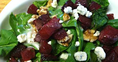 Spinach & Roasted Beet Salad -- perfect for Fall!