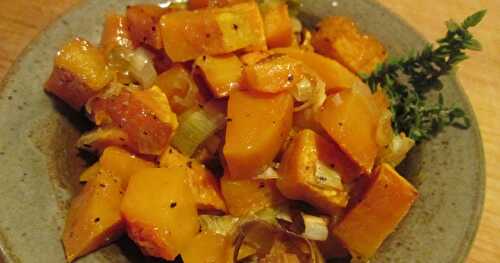 This makes us want to eat healthy -- Butternut Squash with Leeks 