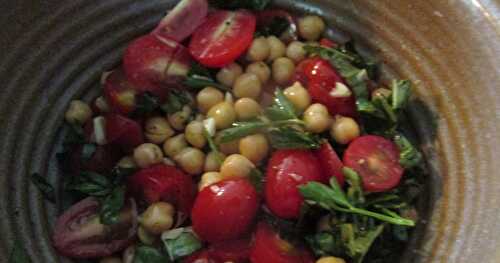 Tomato, Basil and Garbanzo Salad – a great way to utilize fresh herbs  