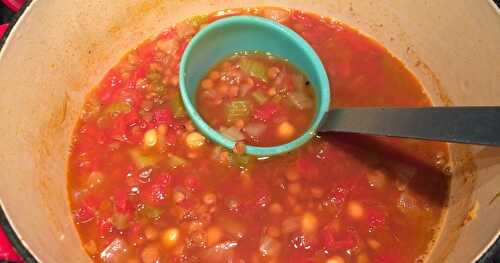 VEGETARIAN Chickpea and Lentil Soup   