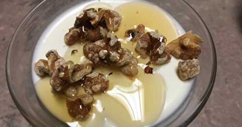 Yogurt Panna Cotta with Walnuts & Honey 