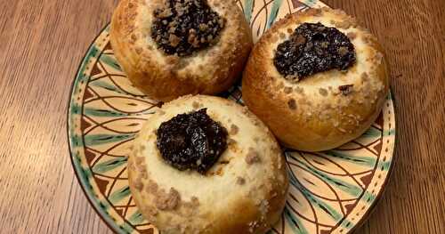 Kolaches with fruit & cheese filling and streusel