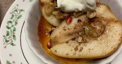 Honeyed Baked Pears with Walnuts