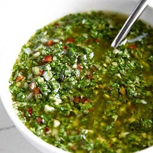  Hot Polenta Bowl topped with Chimichurri