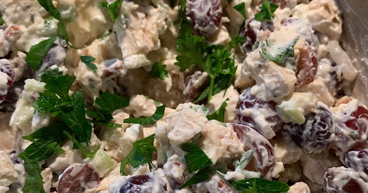 Loaded Chicken Salad with red grapes & pecans