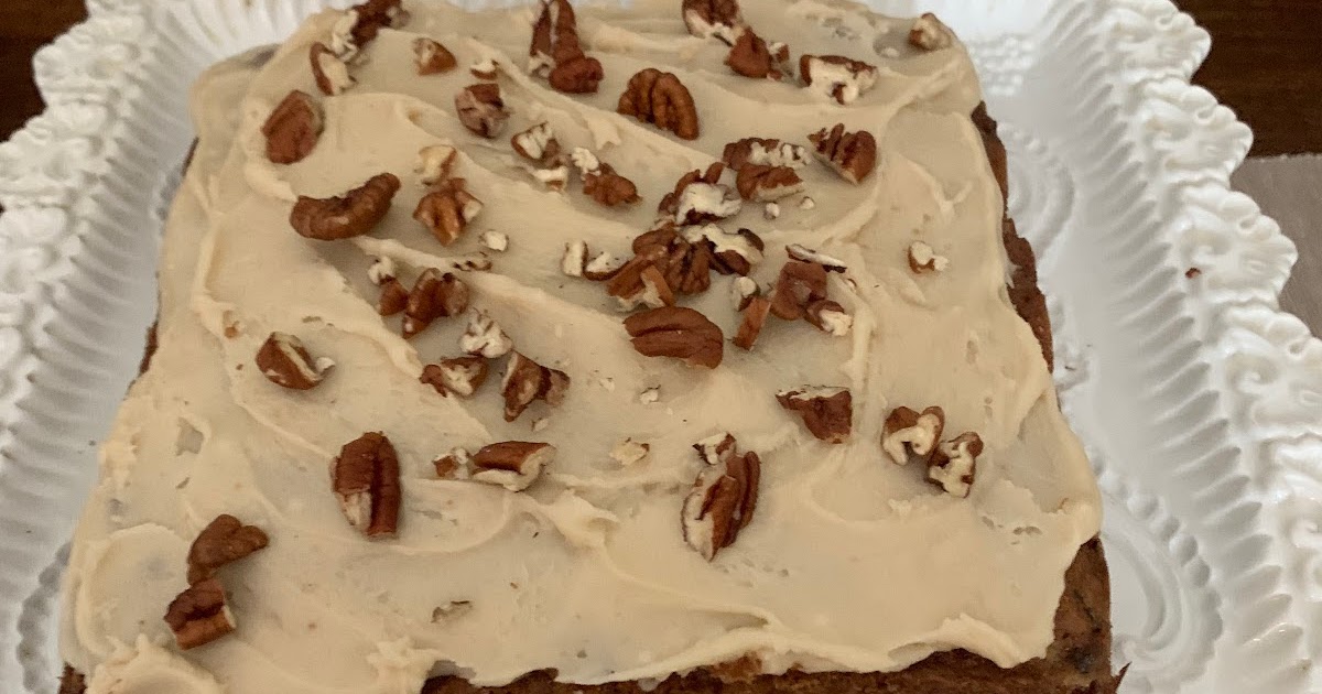 Zucchini Bars with Caramel Frosting - moist, dense & rich